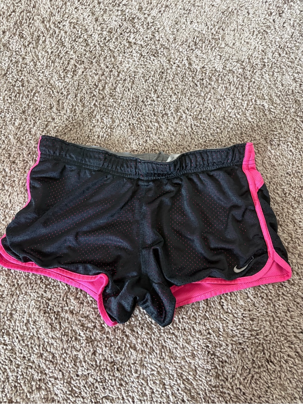 Nike Black Athletic Shorts with Pink Trim
